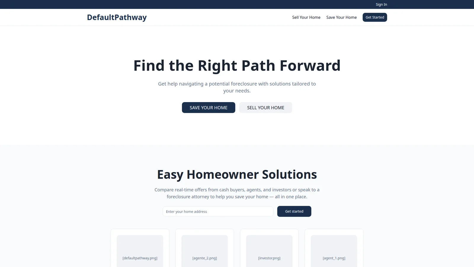 DefaultPathway landing hero